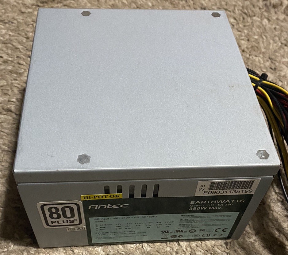 Antec Earthwatts EA-380 PSU EA380 380W Power Supply 80 Plus – SP1