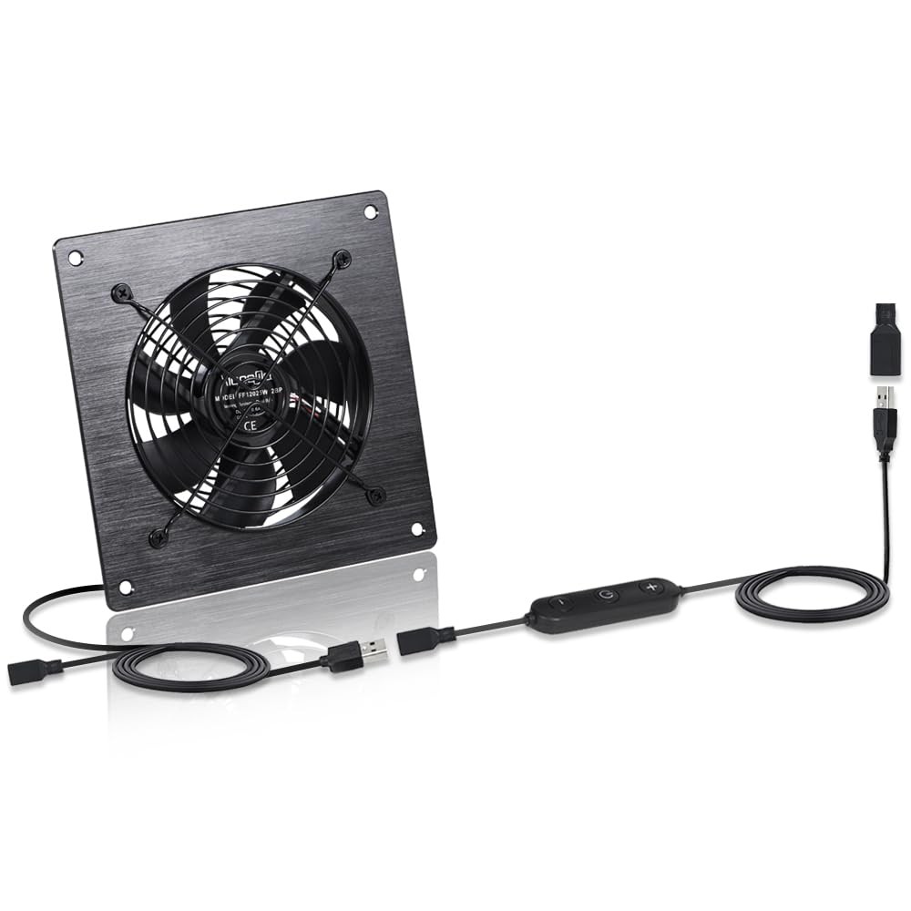 USB 120MM Cabinet Fan 5V Quiet Cooling Fan DC 12V IPX5 Waterproof Fan System …