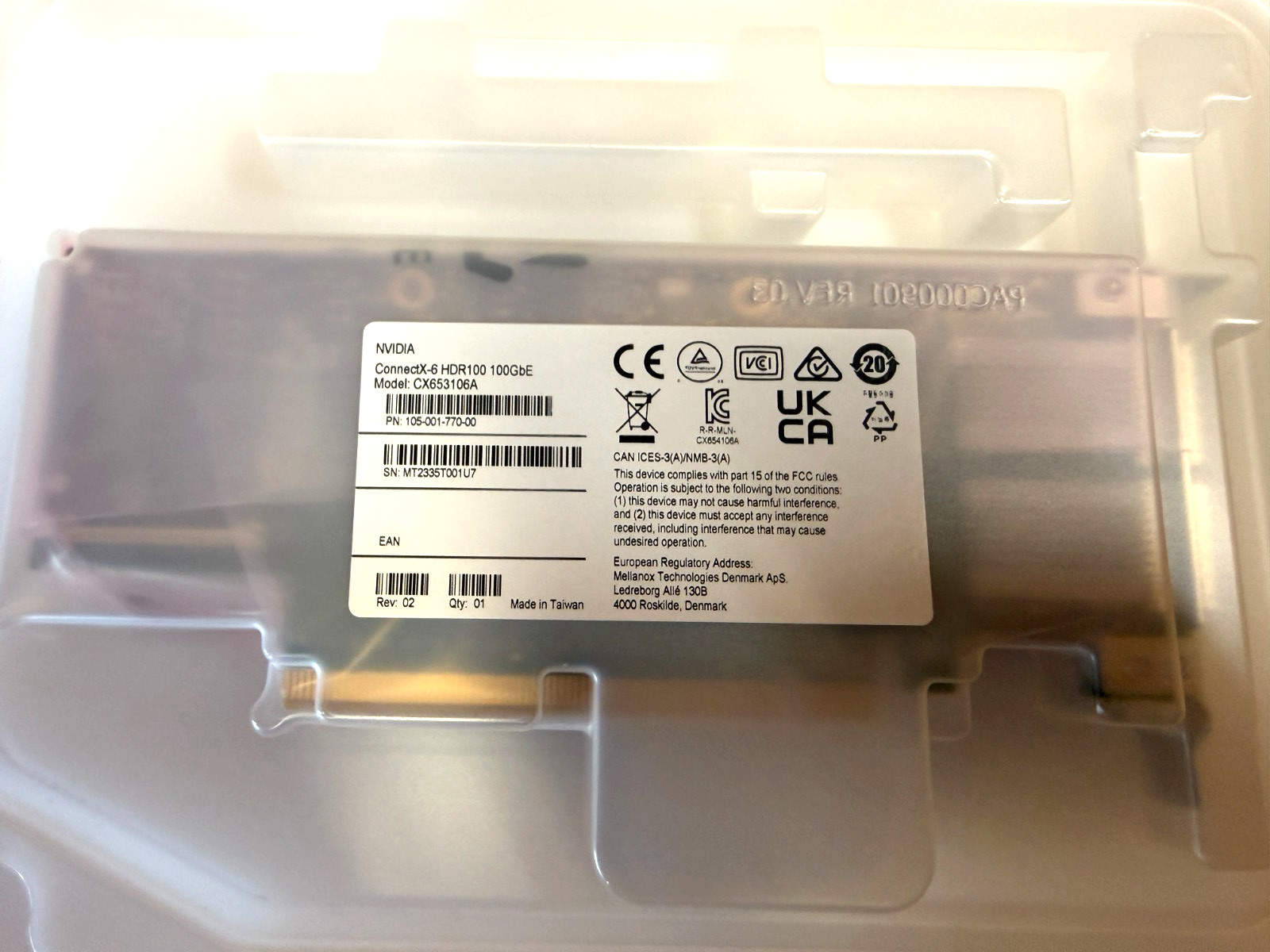 NIVIDIA / MELLANOX MCX653106A ConnectX-6 HDR 100GbE (H7)