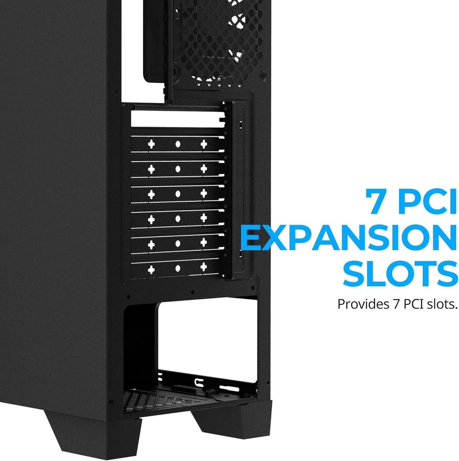 ATX Mid Tower PC Case Acrylic Side Panel 3x 120mm Fans Black