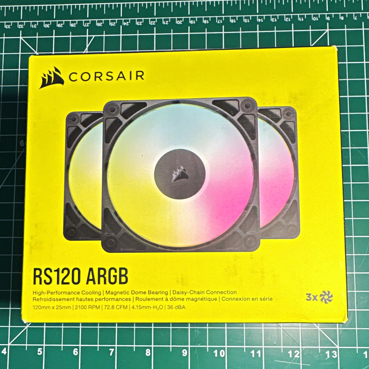 Corsair RS120 ARGB 120mm PWM Magnetic Bearing Case Fans 3-Pack Black