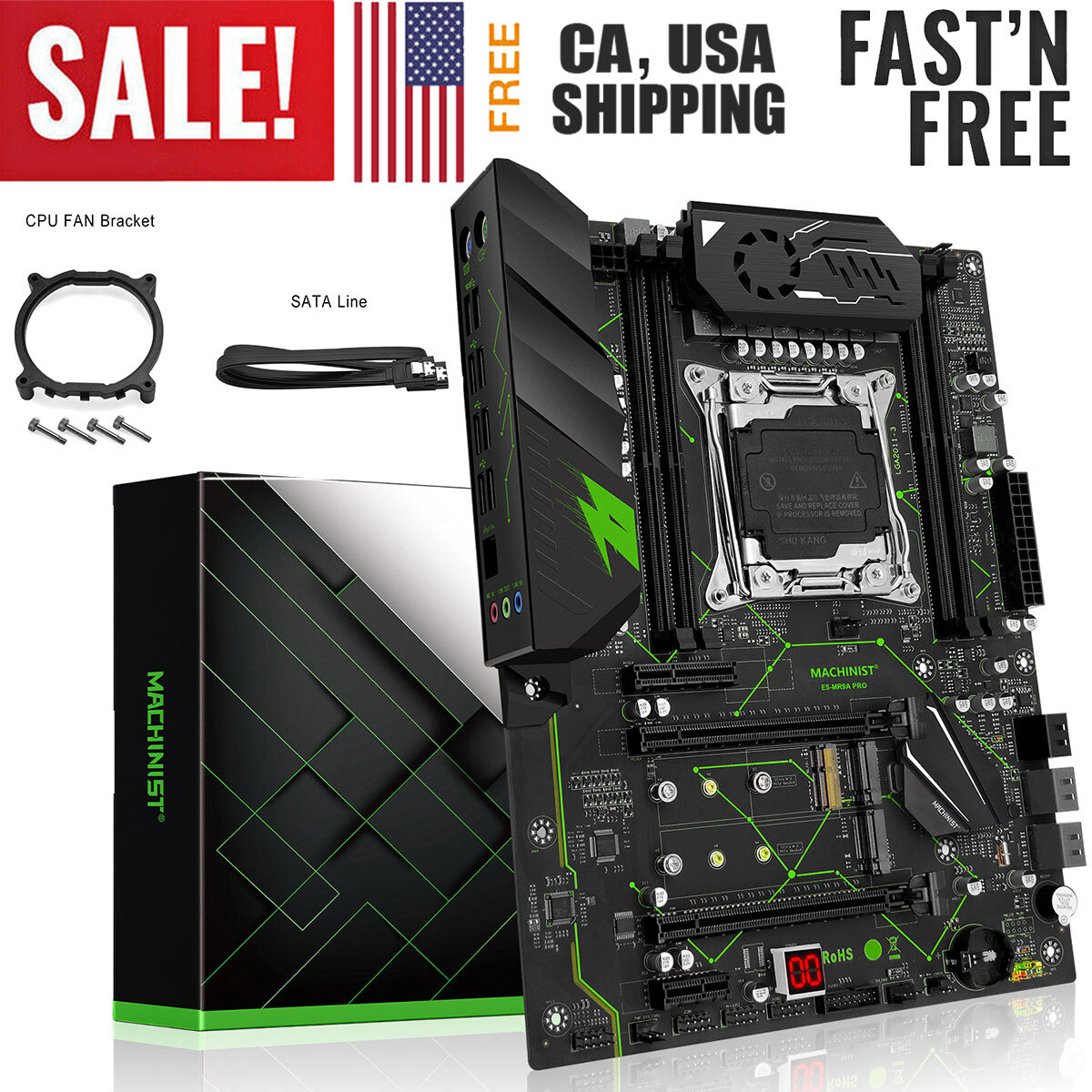 LGA 2011-v3 X99 Motherboard 4 x DDR4 RAM NGFF USB 3.0 PS/2 NVME M.2 Xeon E5 V3/4