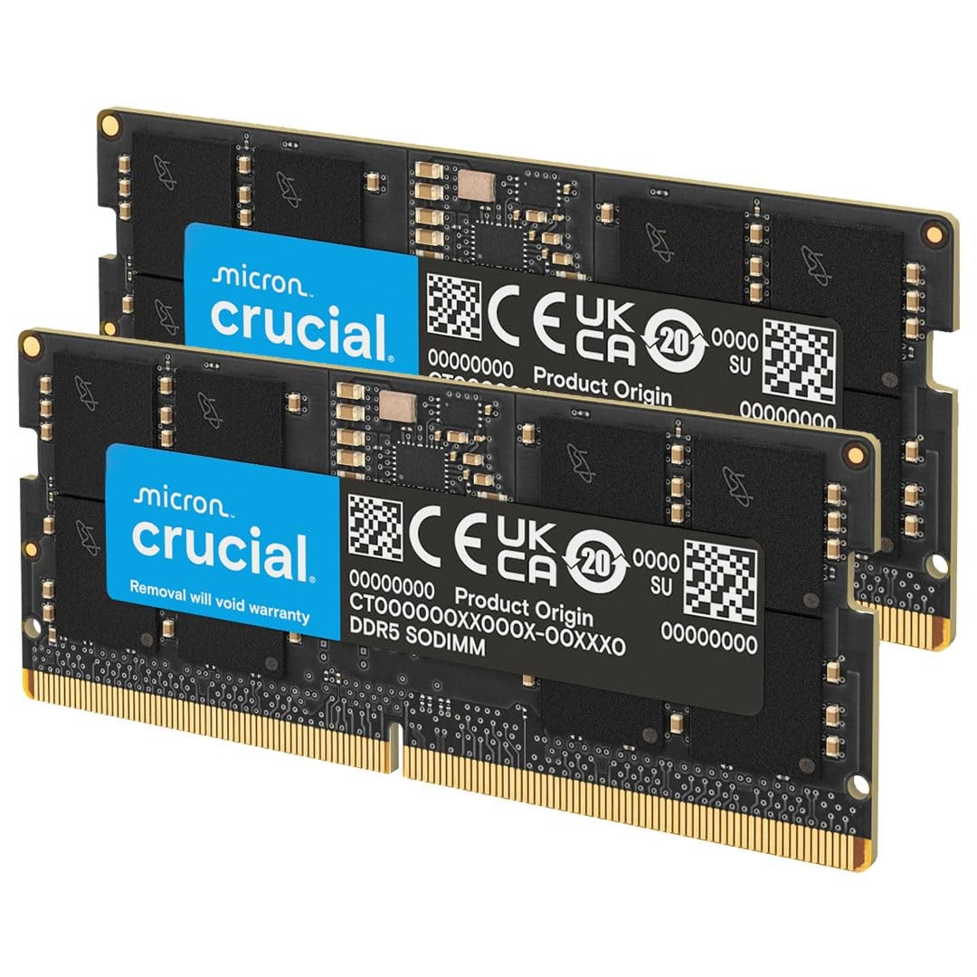 Crucial 128GB Kit (2x64GB) DDR5 5600MHz Laptop RAM SODIMM CT2K64G56C46S5