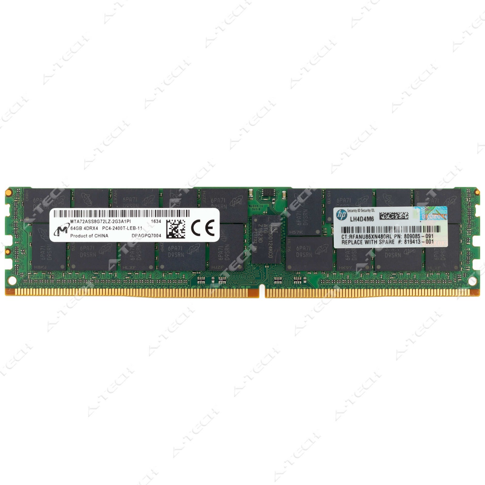 Micron 64GB DDR4 PC4-19200 ECC LRDIMM Server Memory RAM MTA72ASS8G72LZ-2G3A1 1x