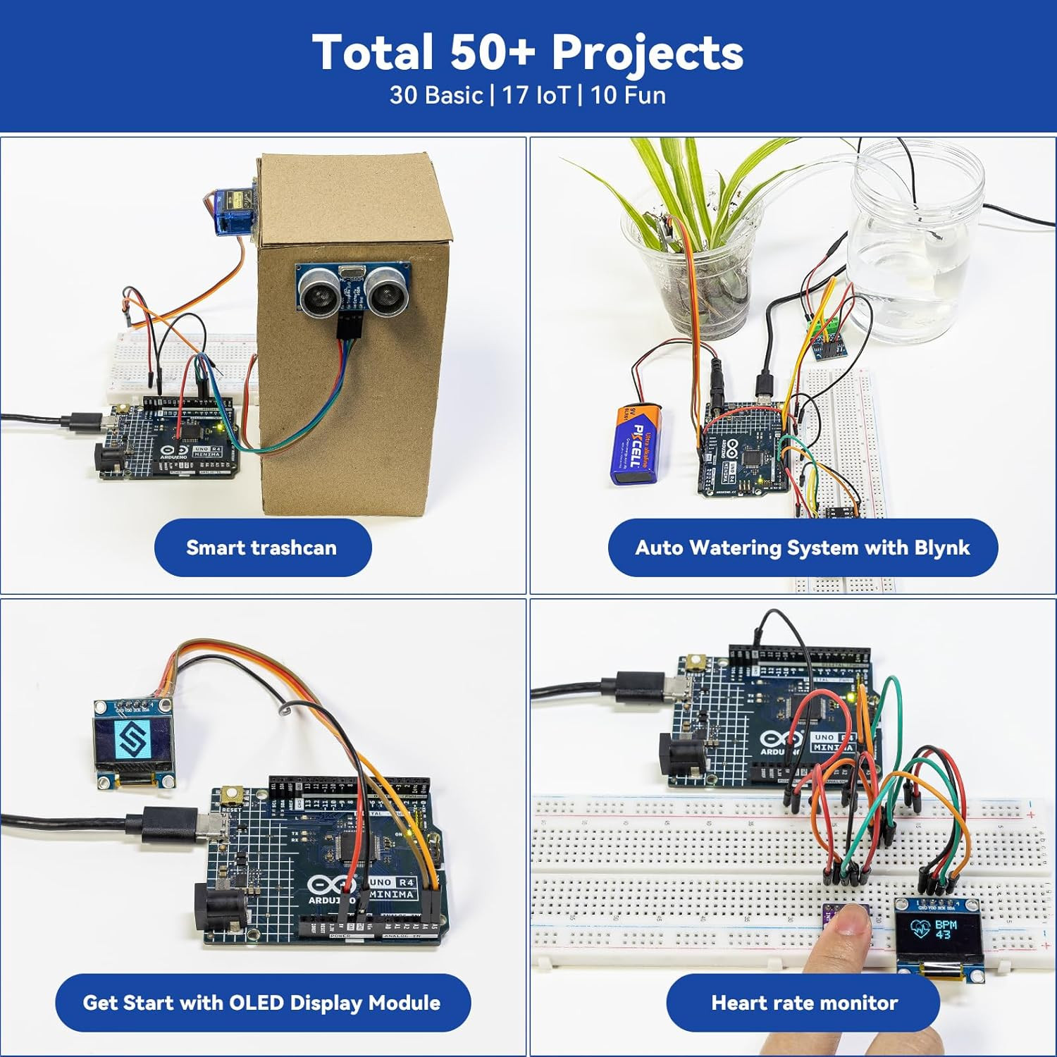 Ultimate Sensor Kit with Original Arduino Uno R4 Minima, Rohs Compliant, Durable