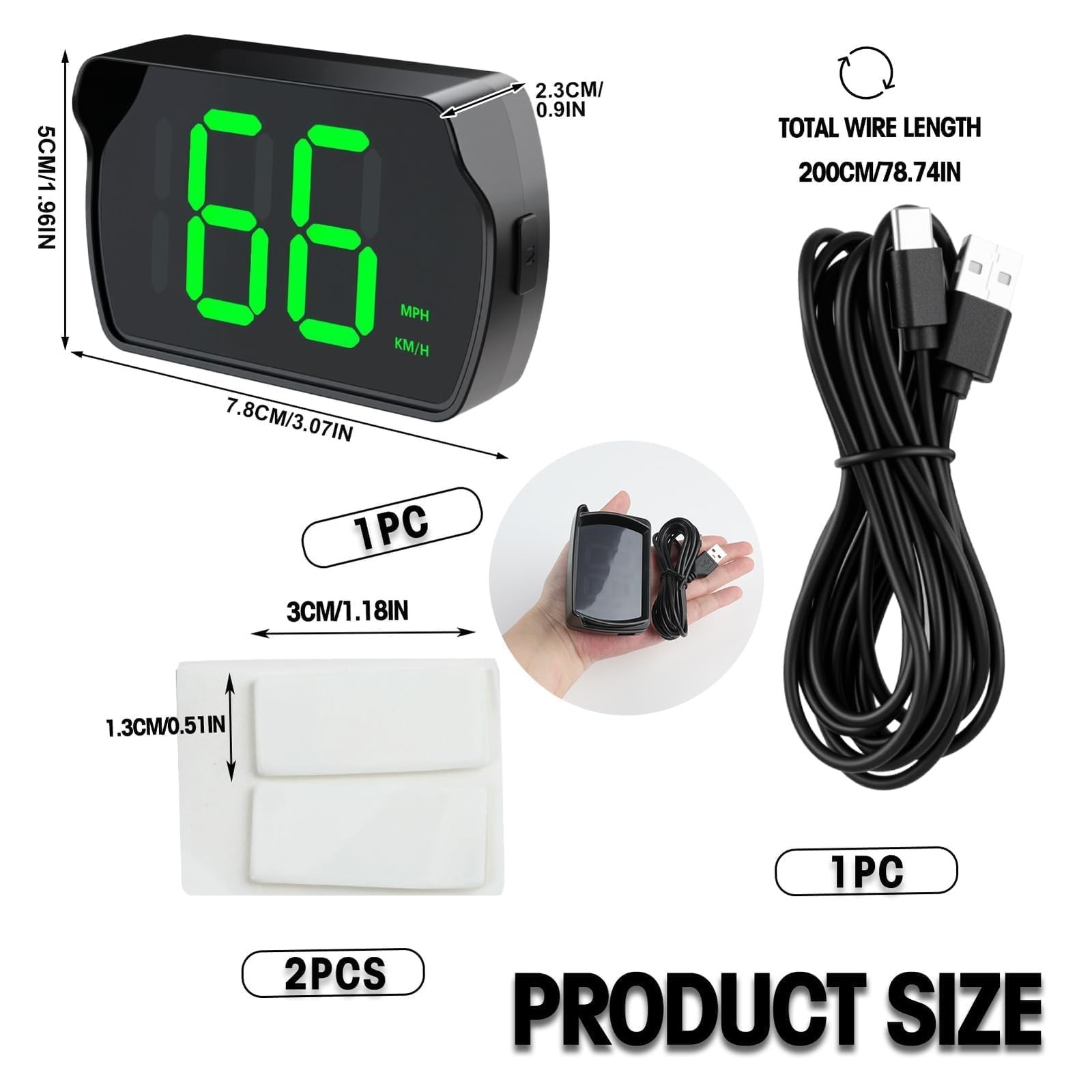 GUGUMO GPS Digital Speedometer for Car, Universal HUD Speed Meter with Large…