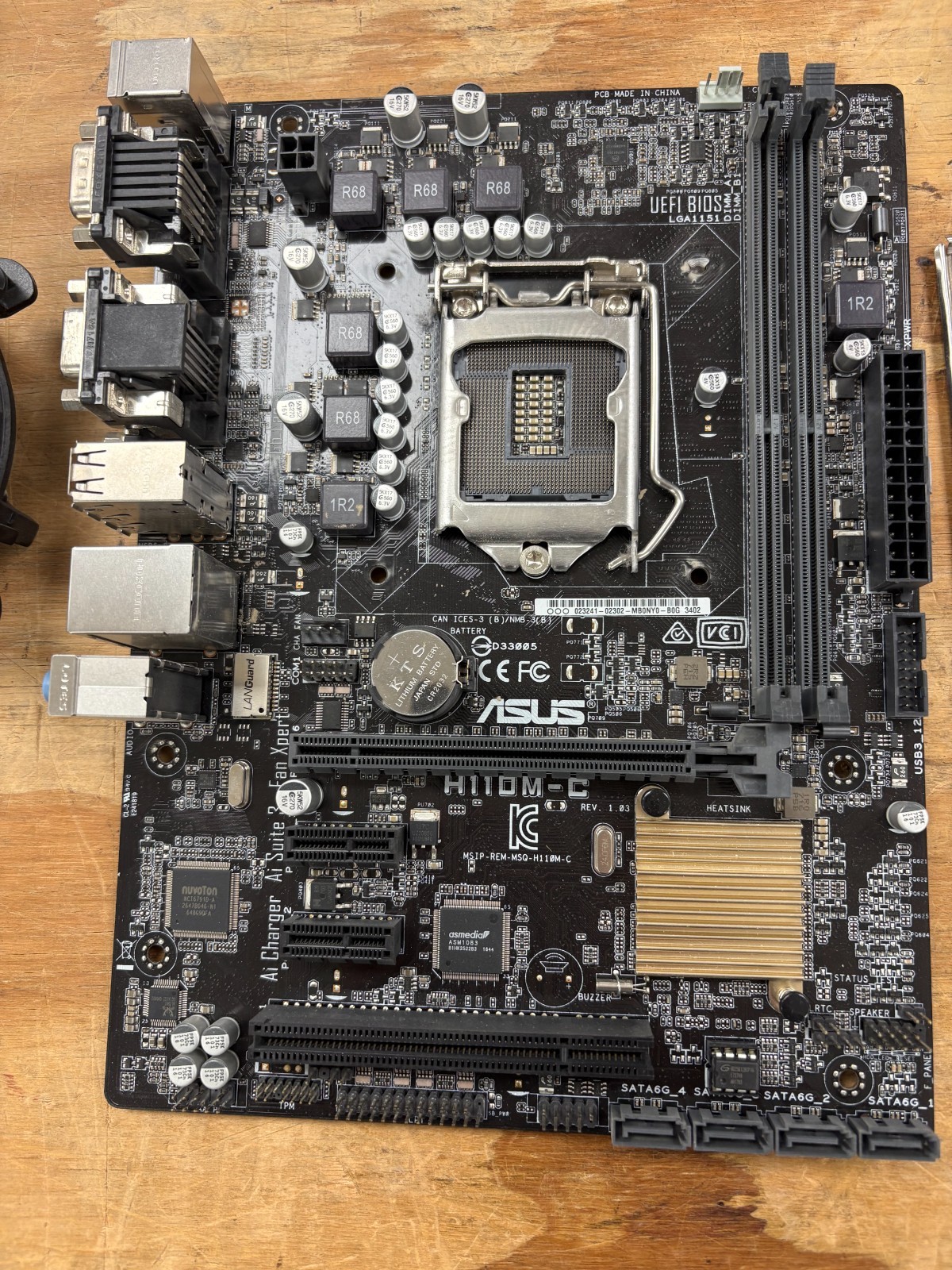 Asus H110M-C 1151 DDR4 Desktop MicroATX MB Tested w Intel I5 7400 & 8Gb Ram