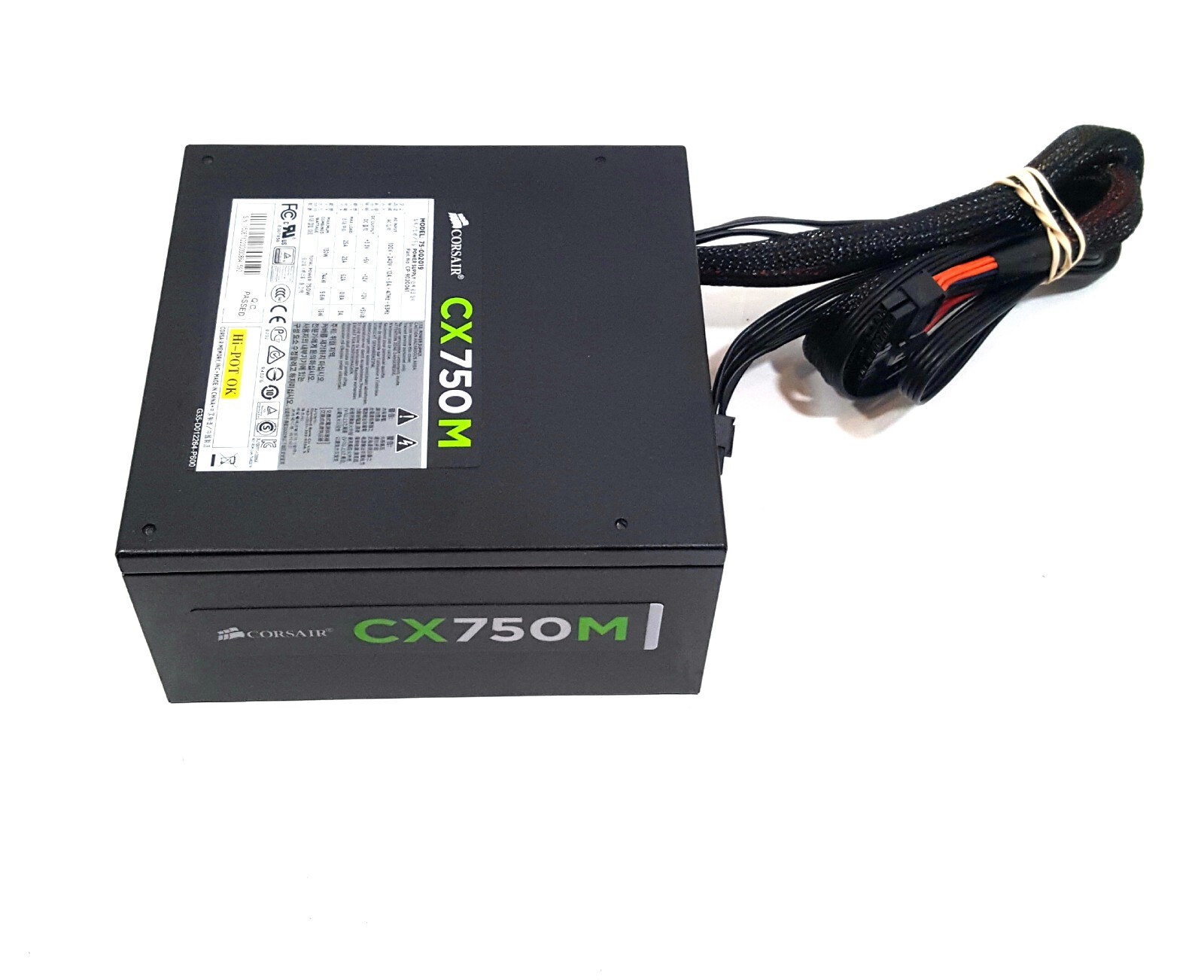 Corsair CX750M 75-002019 CP-9020061 750W Power Supply Works Tested Semi Modular