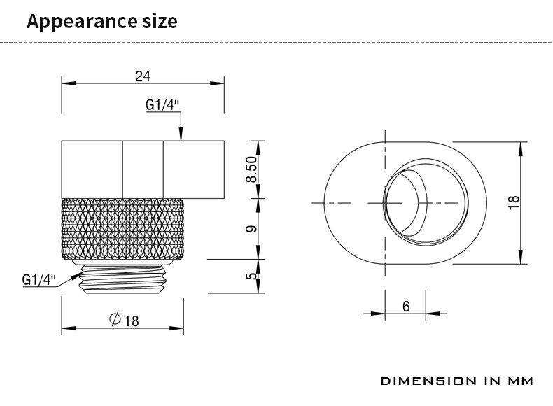 Barrow G1/4″ 360 Degree Rotation Rotary Offset Adapter 6mm Pom Fitting TX360PZ-P