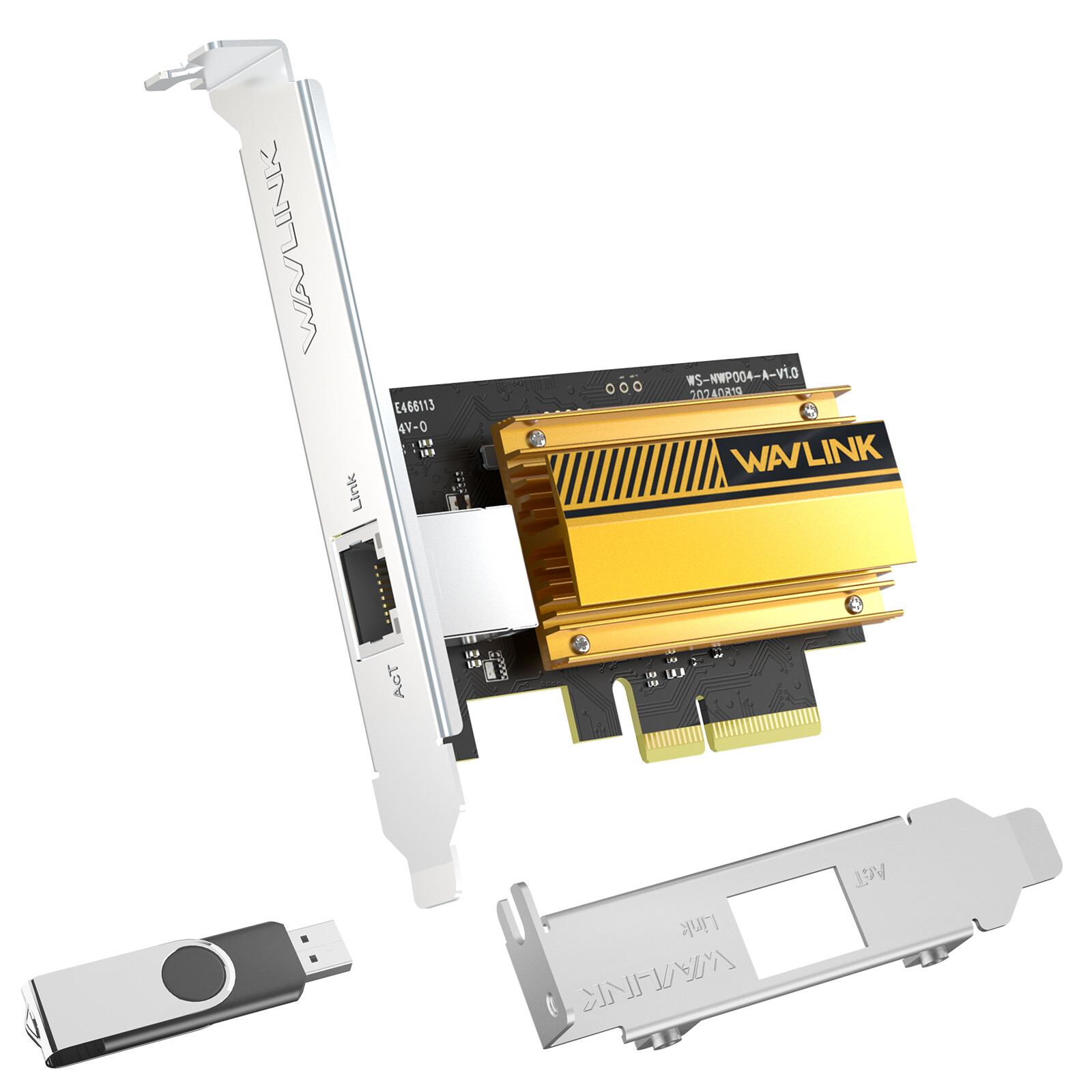 PCIe to 10G RJ45 Adapter 10G Base-T PCIe Network Card for Windows 11/10 & Linux