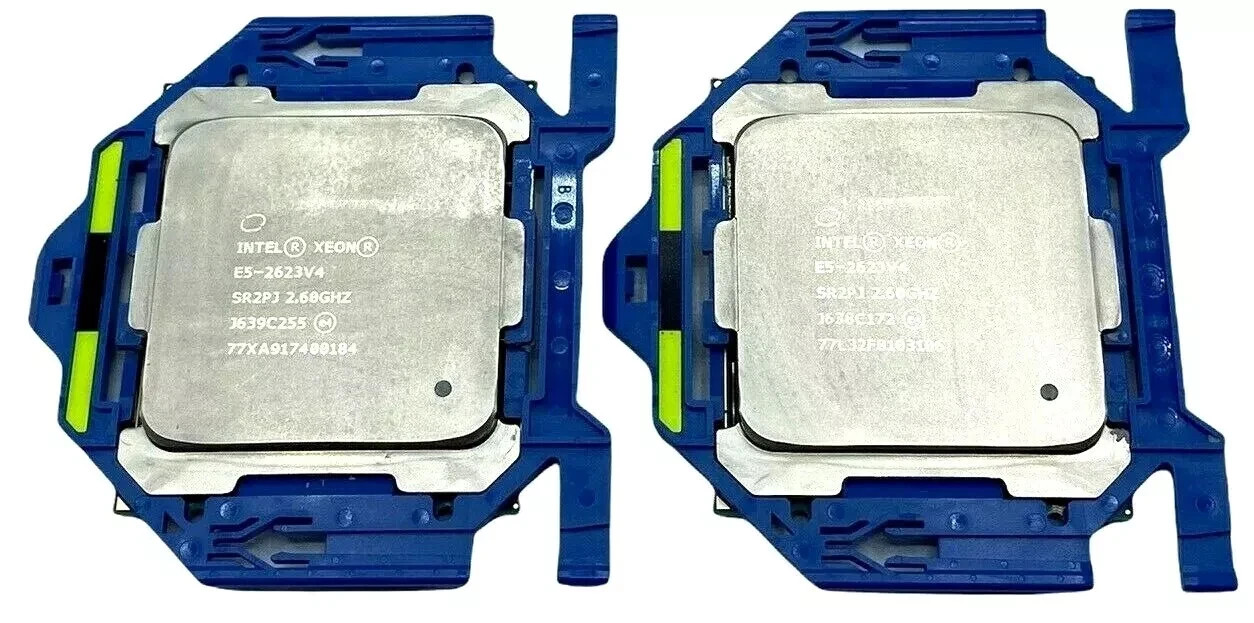 LOT OF 2 SR2PJ Intel Xeon CPU’s E5-2623v4 10M Cache 2.60GHz Quad Core – TESTED!!