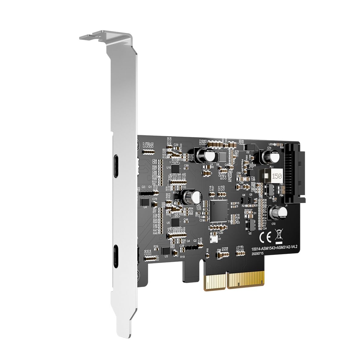 MAIWO 10Gbps PCIE USB C 3.2 GEN 2 Card, 2-Port USB-C, Black, KC014