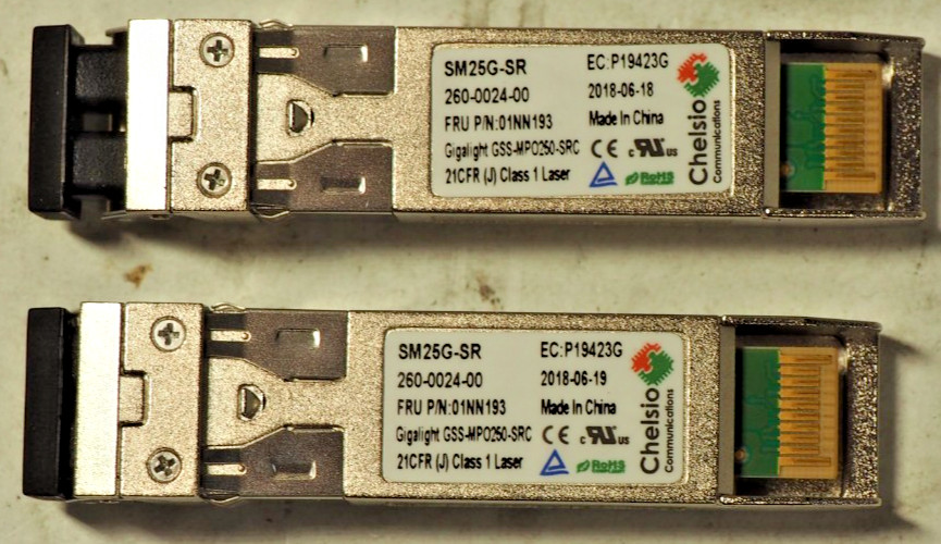 CHELSIO T6225-CR 01YM285 110-1234-60 Dual Port PCIe 25G Network Card w/2*25G SFP