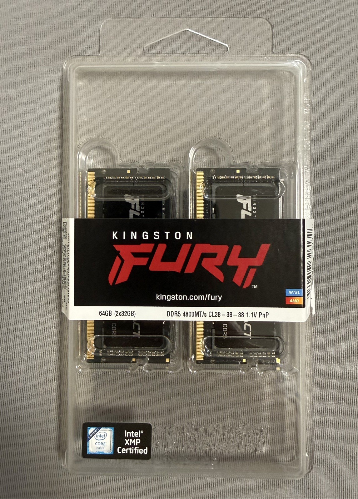 KINGSTON FURY IMPACT 64GB (2 x 32GB) 262-Pin DDR5 4800 CL38 SO-DIMM LAPTOP KIT