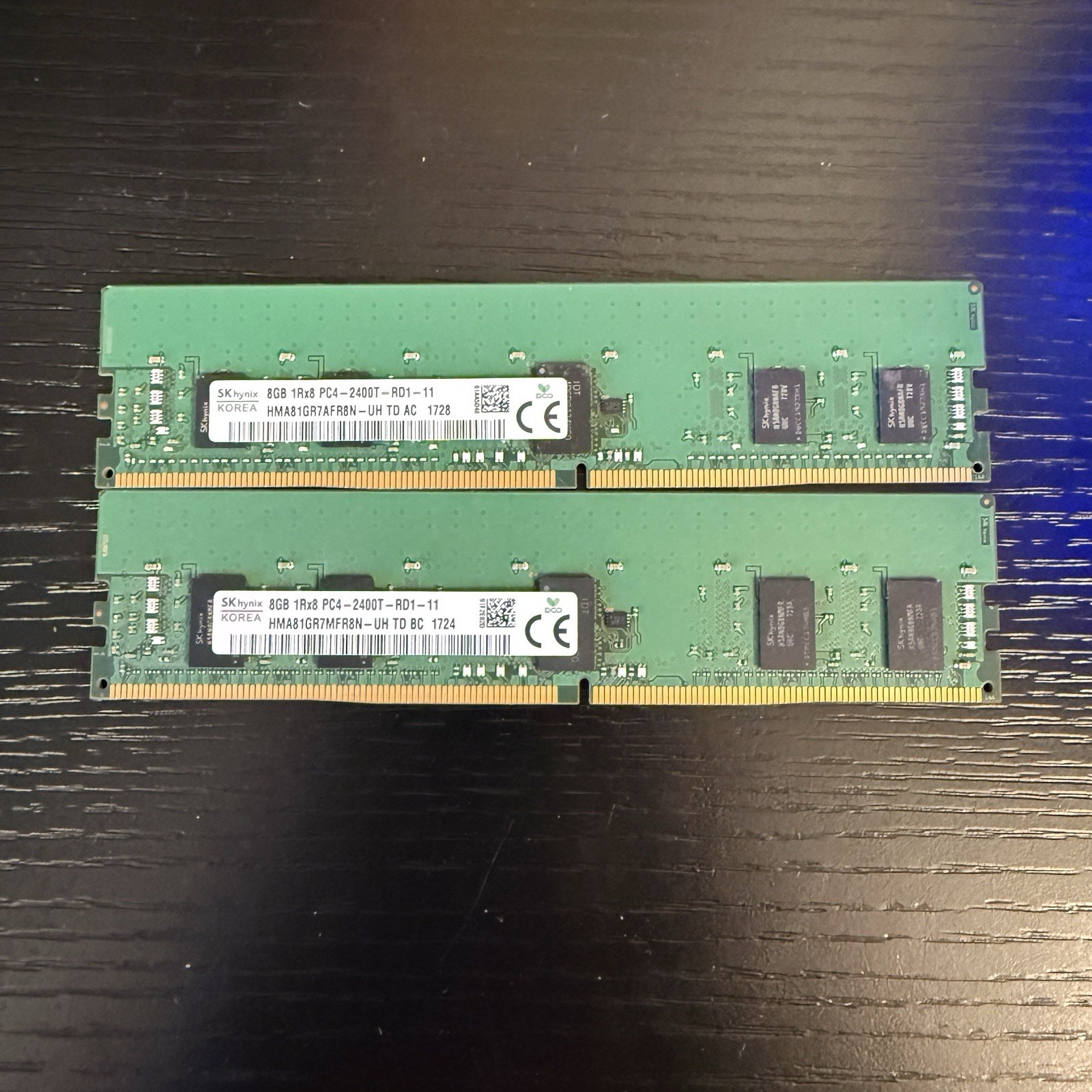 SK Hynix 2x8gb (16gb) DDR4 Registered ECC RAM 2400MHz (PC4-2400T-RD1-11)