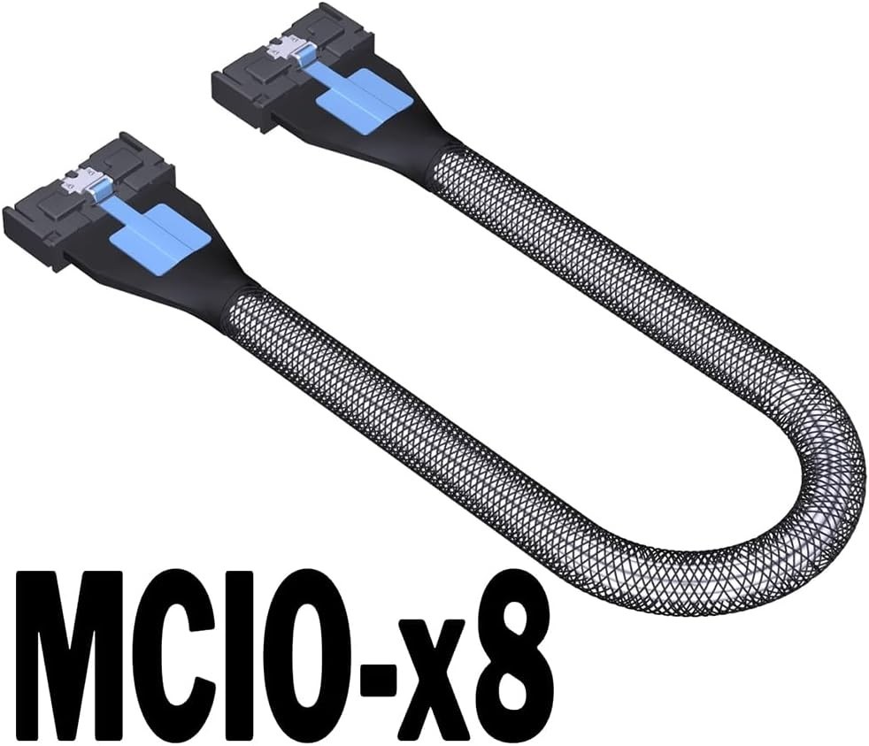 JMT ADT-F36B-F37B-D8S PCI-e 4.0 X16 to X8 MCIO Bifurcation Adapter 50cm