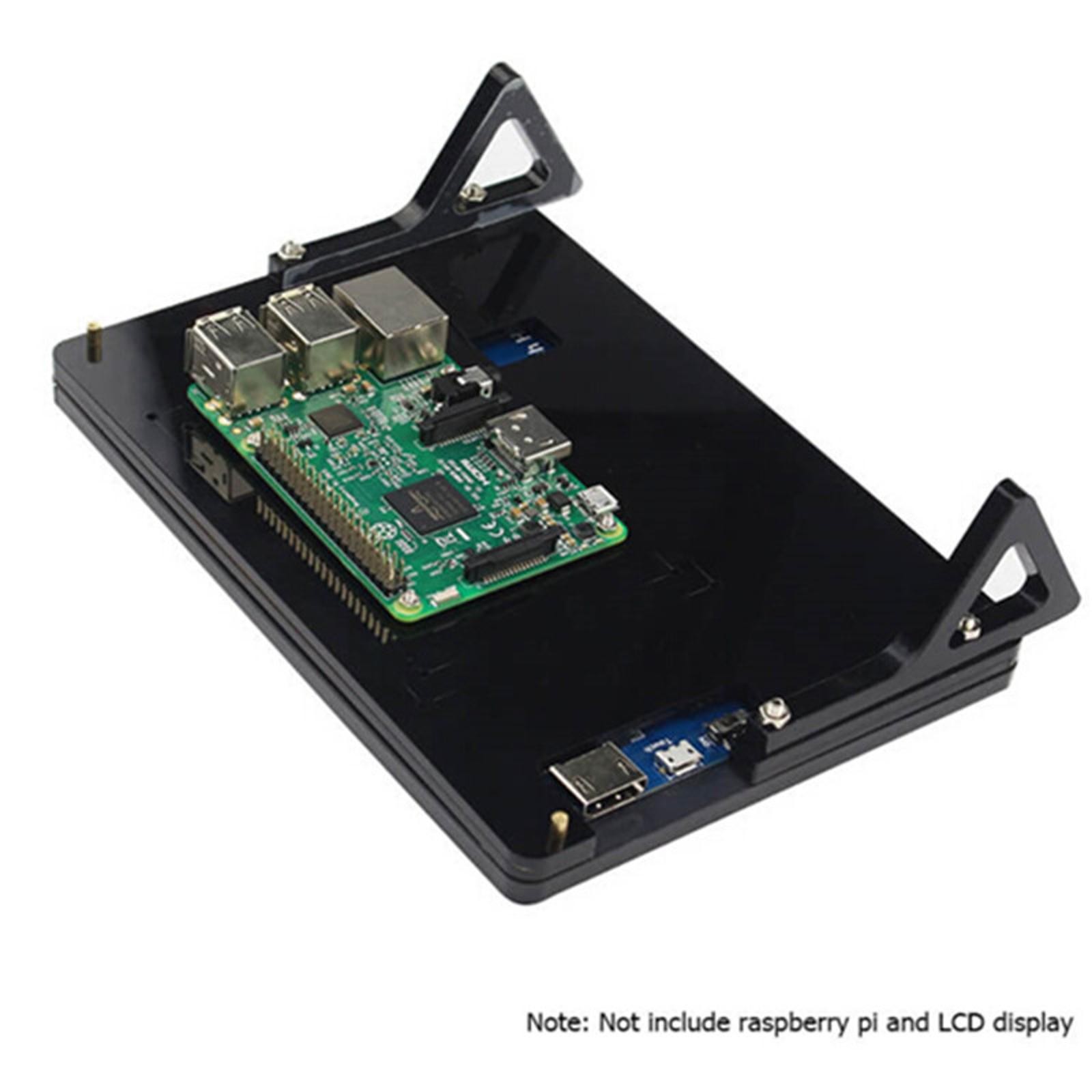 Acrylic 7″ LCD Screen Front & Back Shell + Base + Screws For Raspberry Pi 2 B