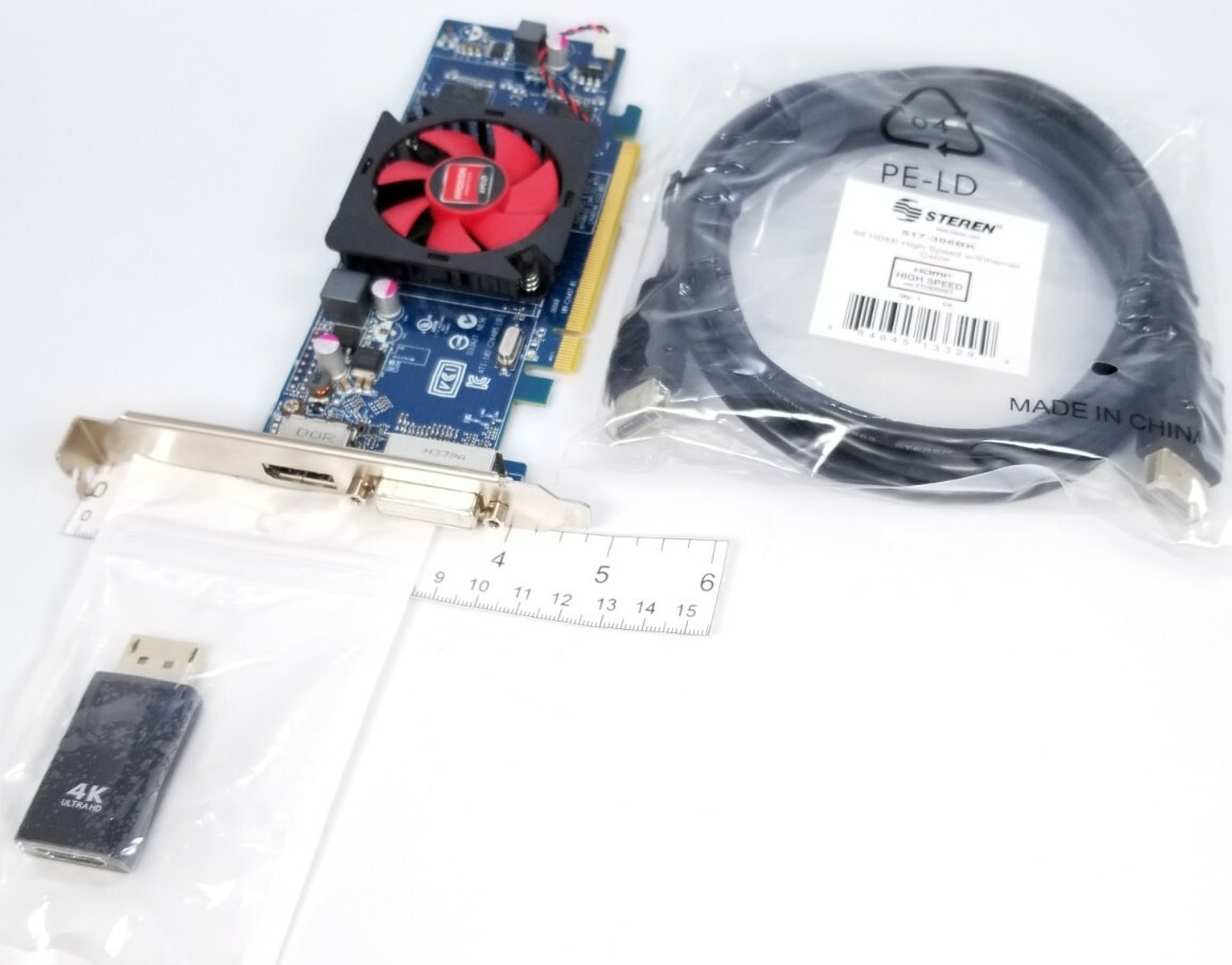 HP AMD Radeon HD 7470 1GB DVI New DisplayPort to HDMI Adapter Video Card