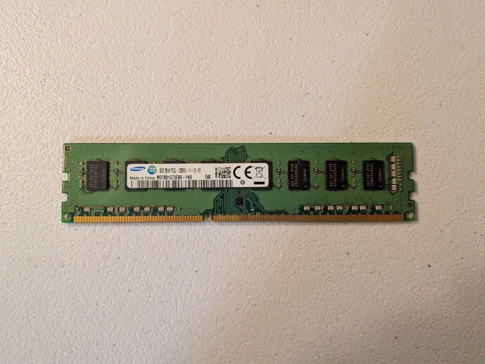 Samsung M378B1G73DB0-YK0 8GB 2Rx8 PC3-12800U RAM Memory