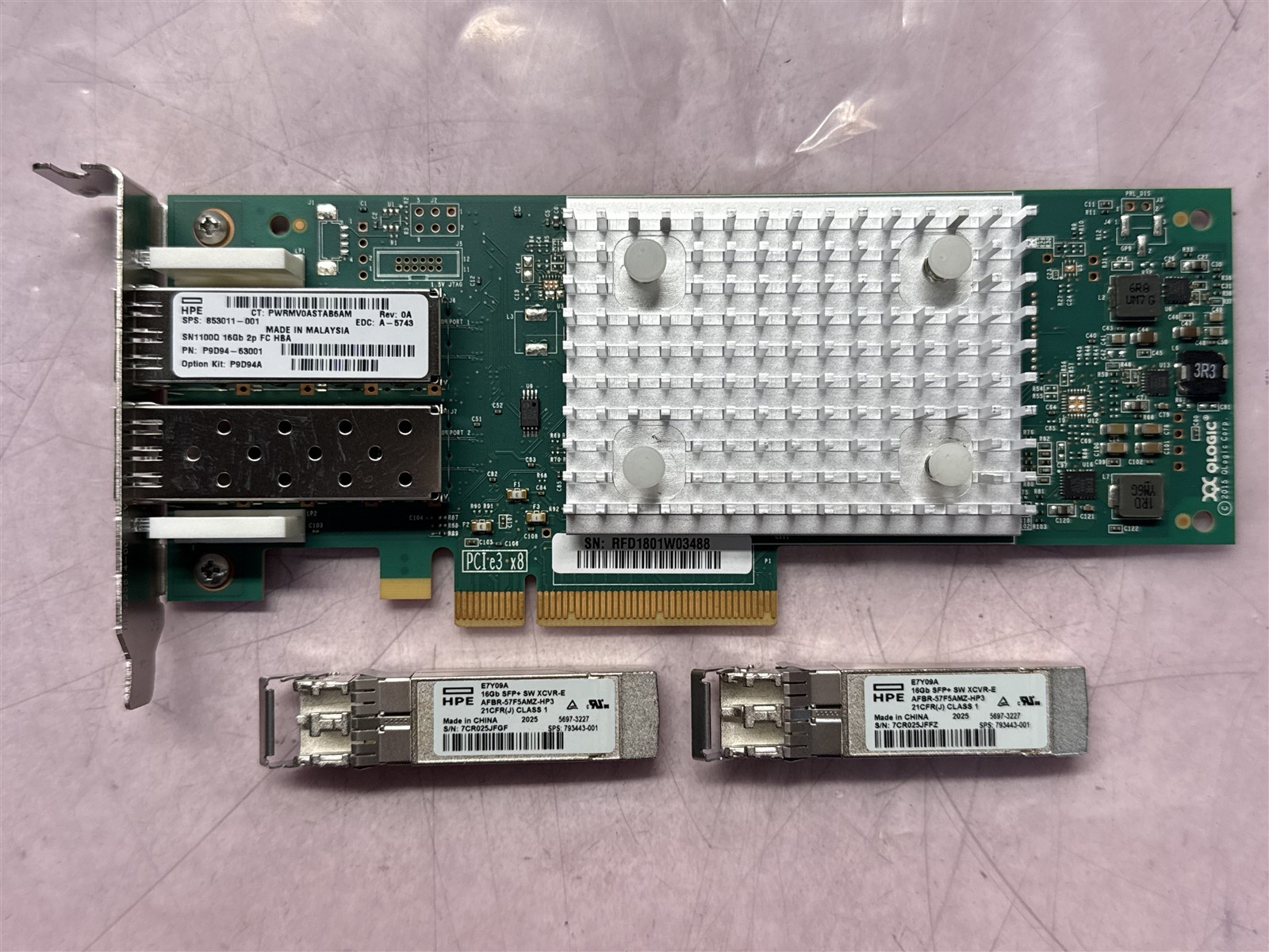 HPE P9D94A-001 QLOGIC QLE2692-HP SN1100Q 16GB 2-PORT FC HBA W/ 2 SFP HALF-HEIGHT