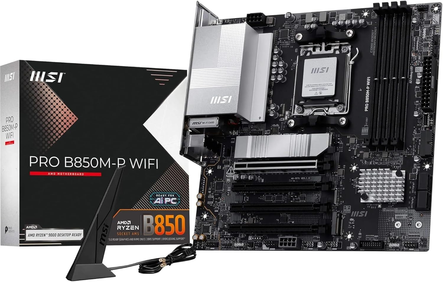 MSI PRO B850M-P WiFi ATX Motherboard AMD Ryzen 7 8200 MHz 24-Pin PCIe 5.0 x16