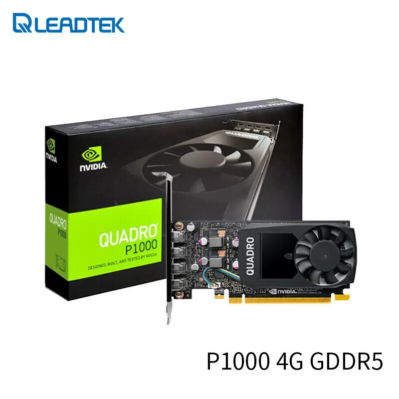 New For Nvidia Quadro P1000, 4GB GDDR5, 4x mDP (PNY VCQP1000-PB), 3536403354671