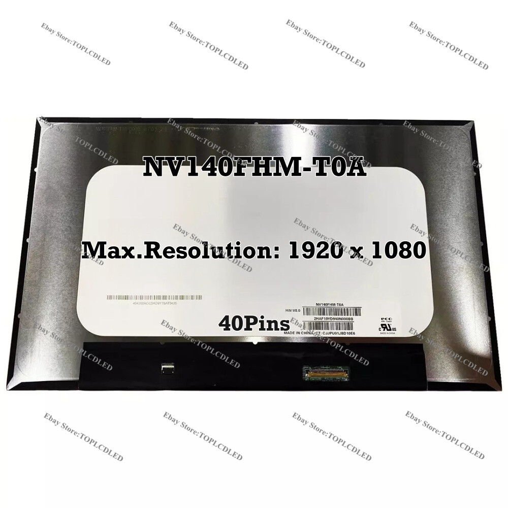 NV140FHM-T0A 14.0″ 1920×1080 IPS 40Pins 45%NTSC 250 cd/m² With LCD Touch Screen