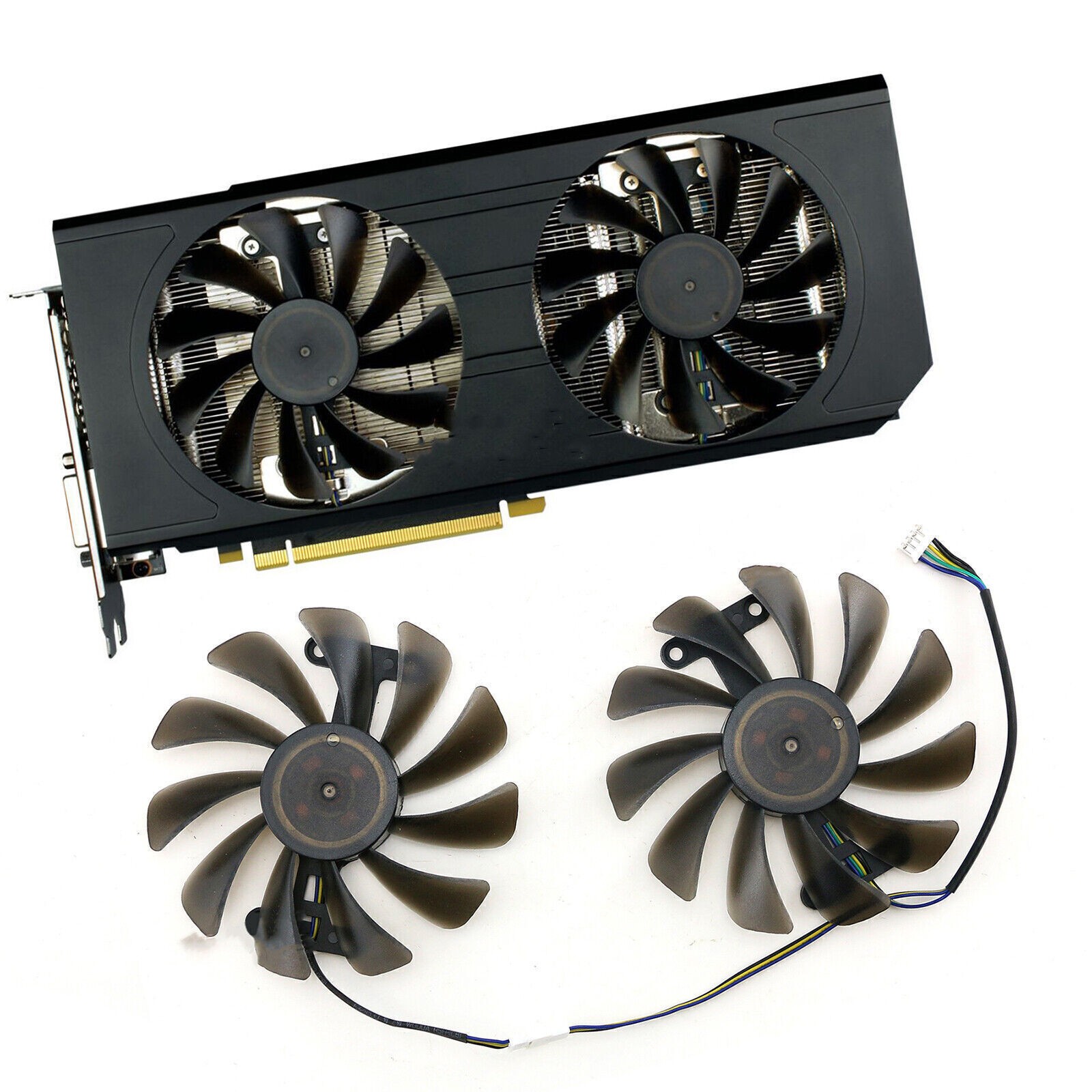 Pair Graphics Card Cooling Fan Cooler for ELSA GeForce GTX1080 1070 8GB GLADIAC#