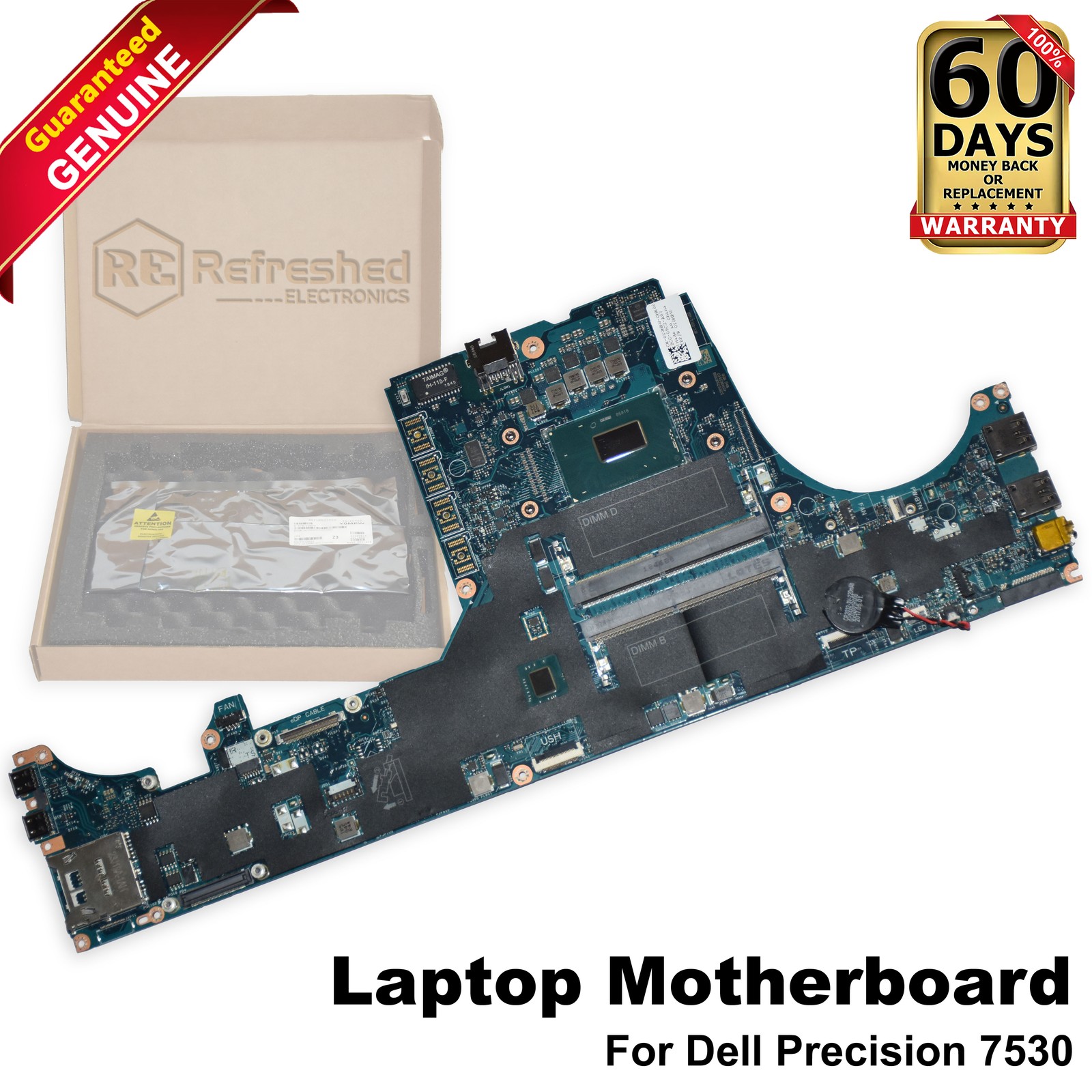 Dell Precision 7530 Laptop Motherboard i7-8850H 2.6GHz Hex-Core LA-F591P Y0MPW