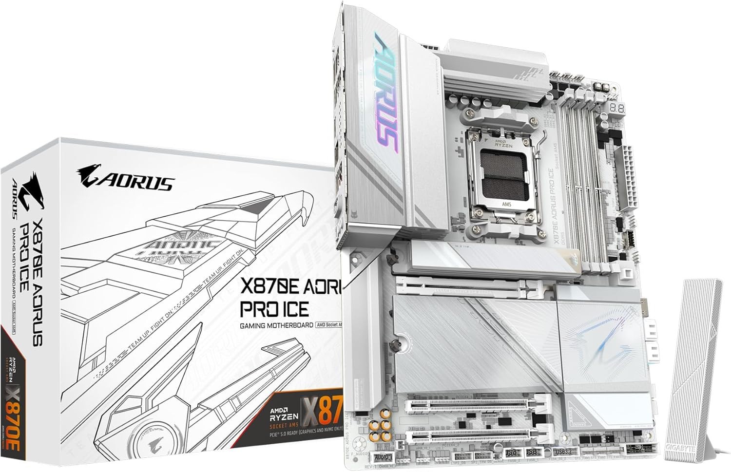 Gigabyte X870E AORUS PRO ICE – AM5 ATX DDR5 Motherboard Wi-Fi 7 2.5GbE LAN AMD