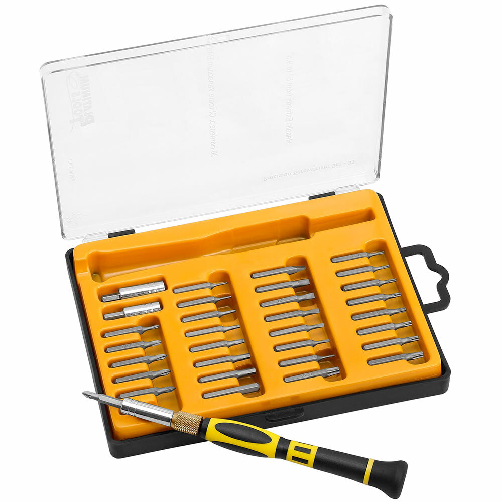 Platinum Tools 19101 Precision Screwdriver Set – 33 Piece High Quality, Hardened