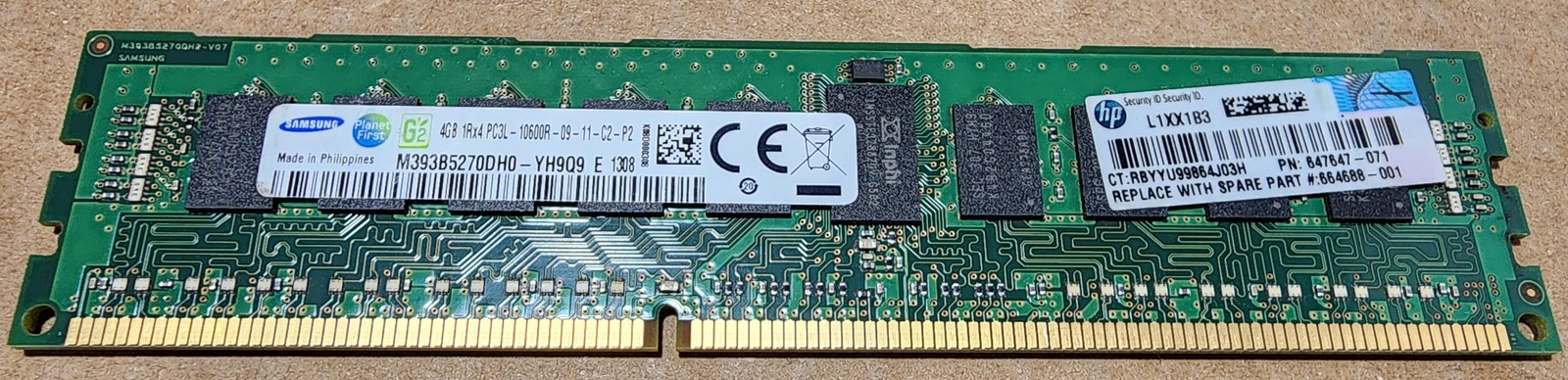 4GB 1Rx4 PC3L-10600R HPE Samsung 647647-071