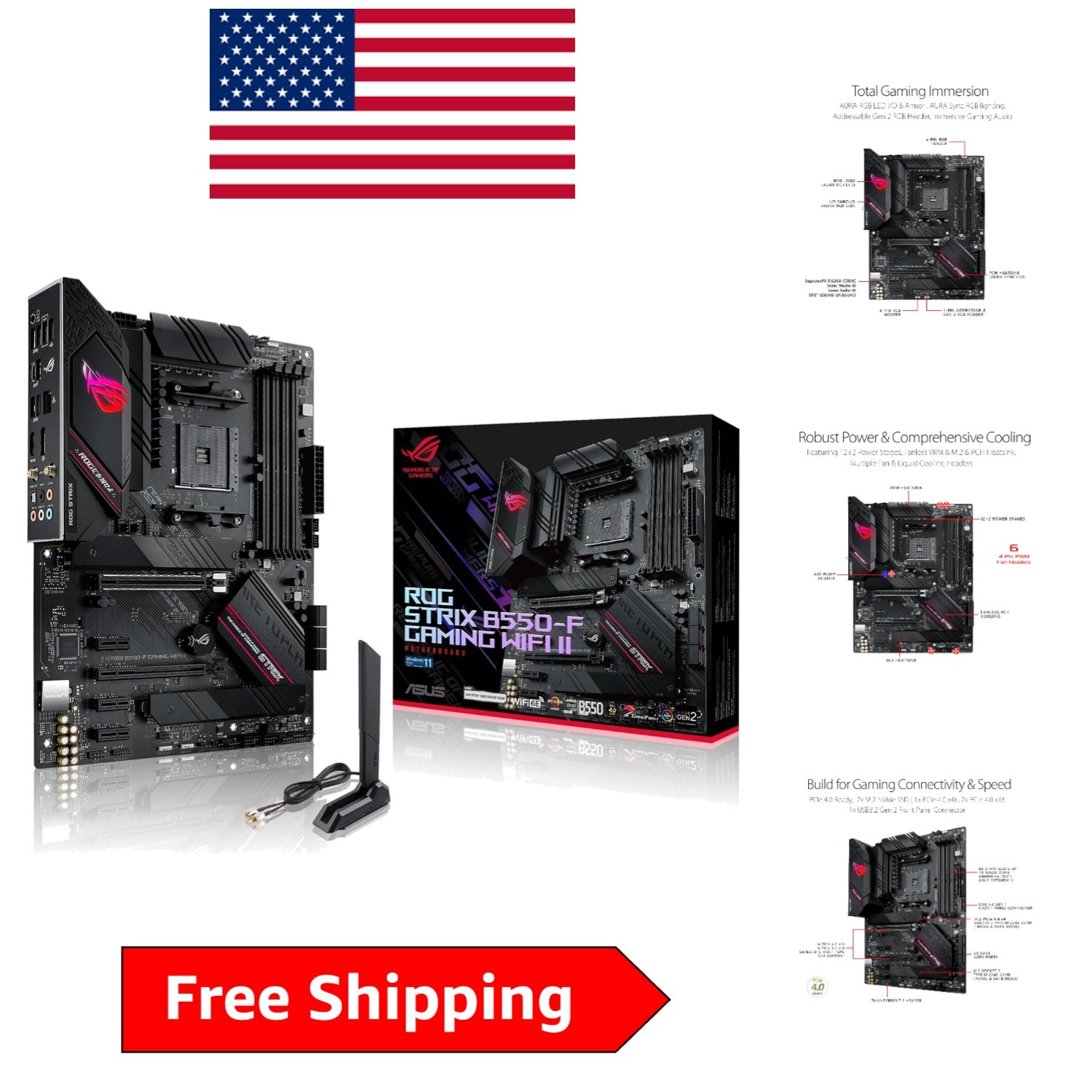Ultimate ROG Strix B550-F Motherboard for Gamers – PCIe 4.0 and WiFi 6E Equipped