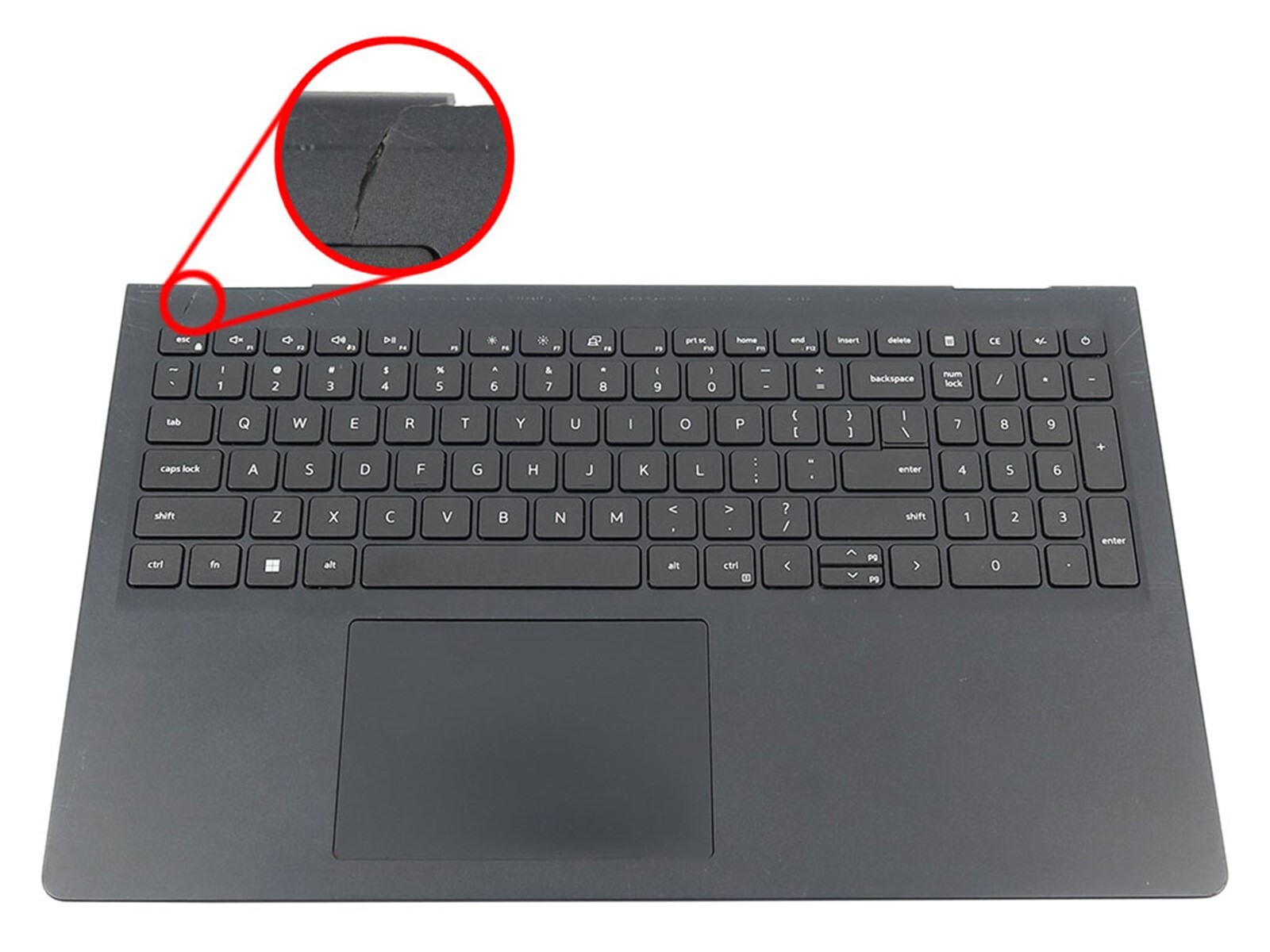 DELL INSPIRON 15 3520 3521 US KEYBOARD PALMREST TOUCHPAD ASSEMBLY 418CV *CRACK*