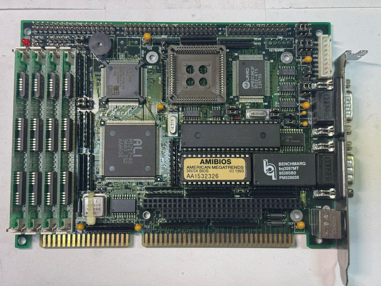 ICP asc386sx ISA Half-Size CPU Card SBC Single Board Computer 386SX-40 w RAM