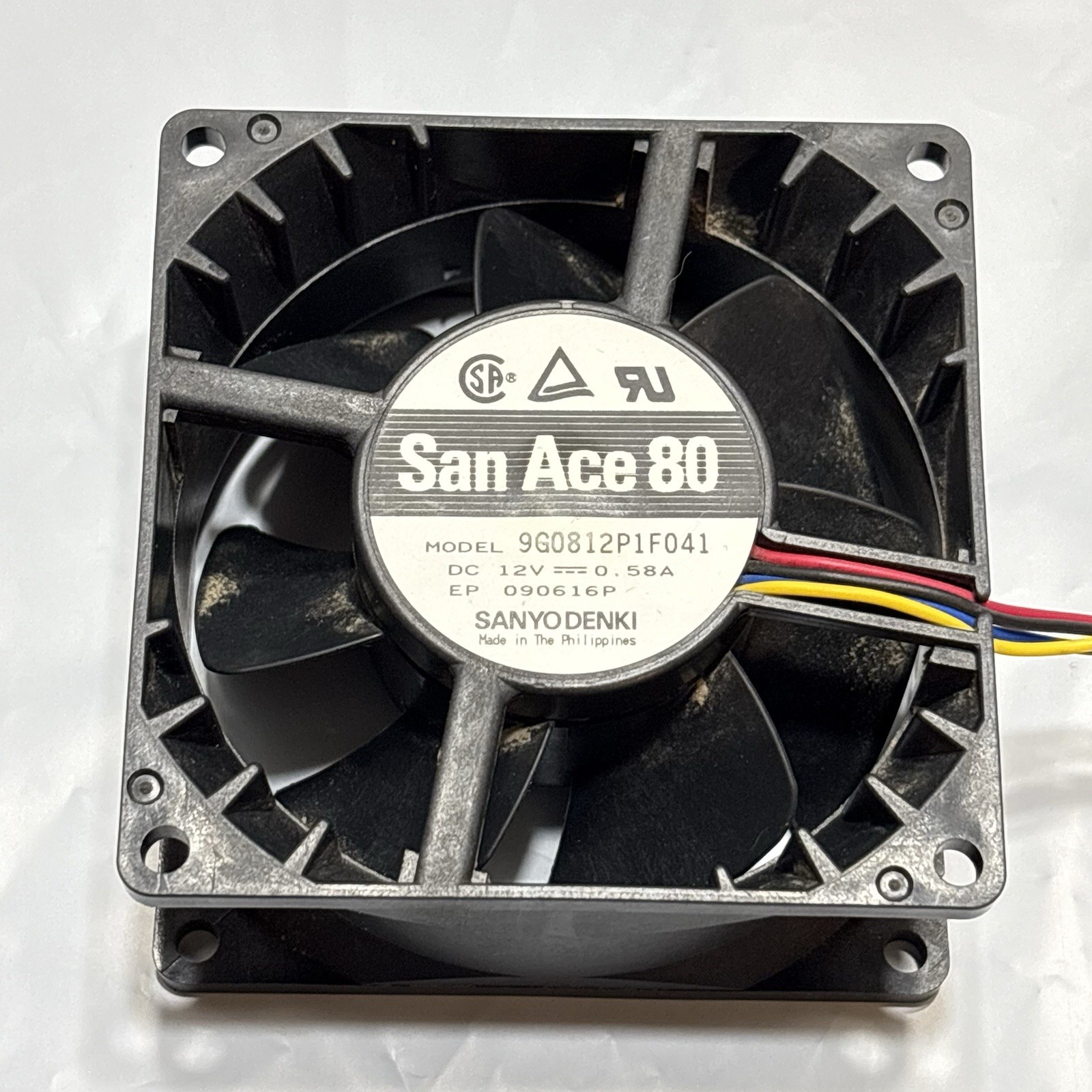 Sanyo Denki San Ace 80mm x 38mm 138 CFM 4-Wire Fan 12V High Airflow