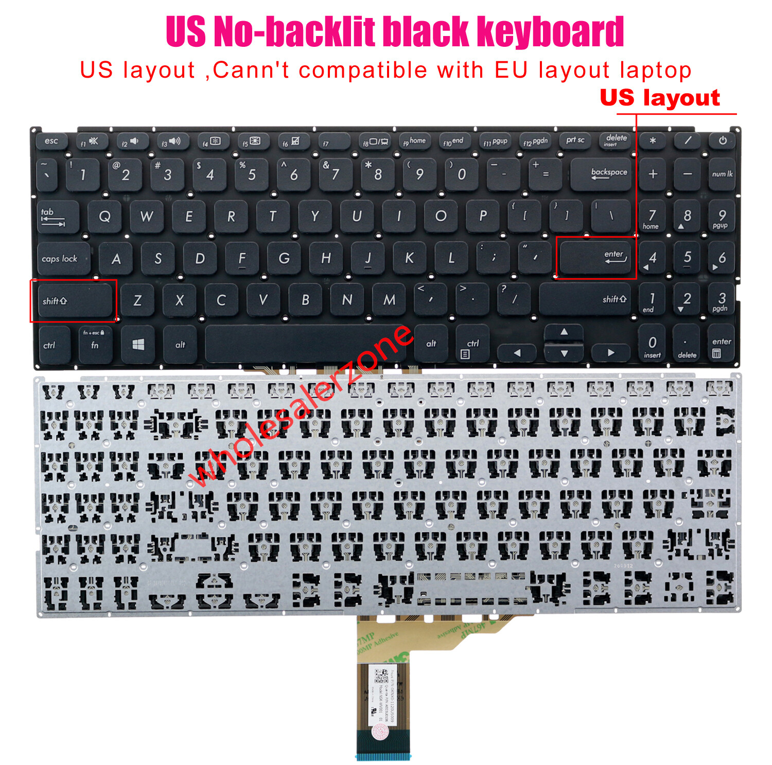 New US Keyboard for Asus Vivobook X512 X512DA V5000D V5000 F512 F512F S512 S512U
