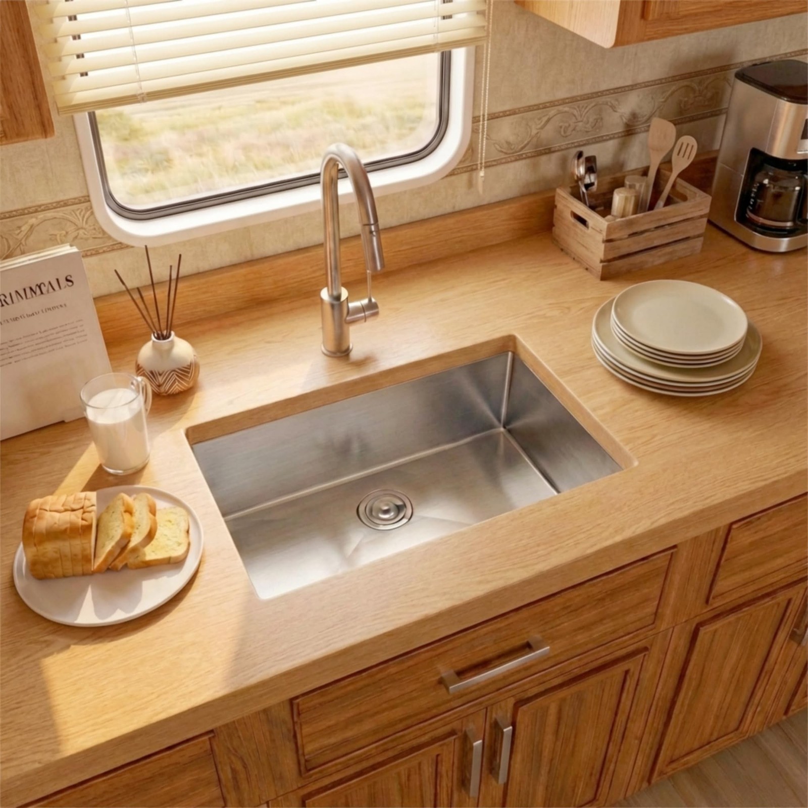 RV Kitchen Sink 25 X 15 inch,Undermount Kitchen Sink with 7 inch Depth,Stainl…