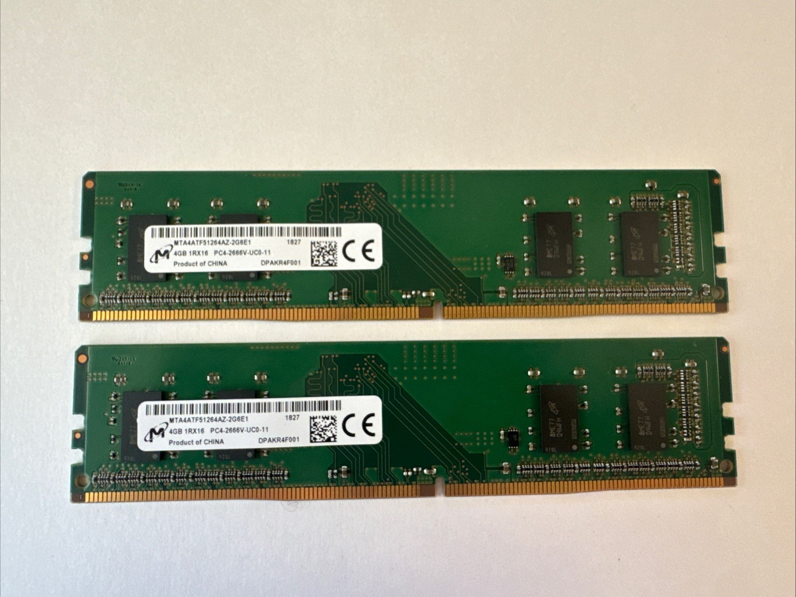 Micron 8GB (4GBx2) 1rx16 pc4-2666v-uc0-11 UDIMM Desktop Ram