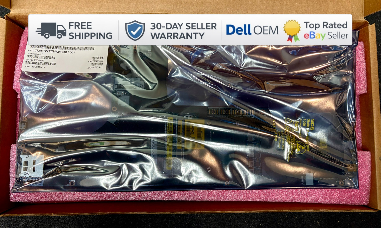 Dell Precision 7730 Motherboard Intel E-2176M 6-Core CPU 2.7GHz LA-F601P H127X