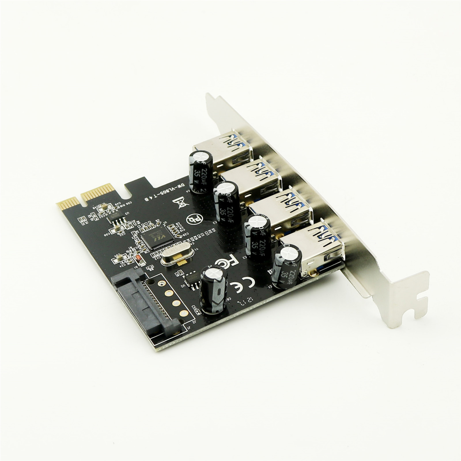 1x 4 ports USB 3.0 PCI-e Controller Card PCI Express to USB3.0 Converter Adapter