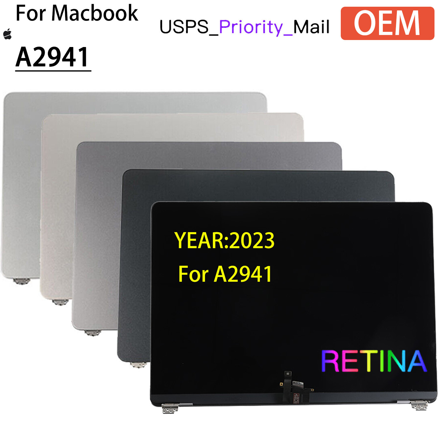 OEM For Macbook Air 15″ A2941 M2 LCD+TOP Cover Display Touch Screen Replacement