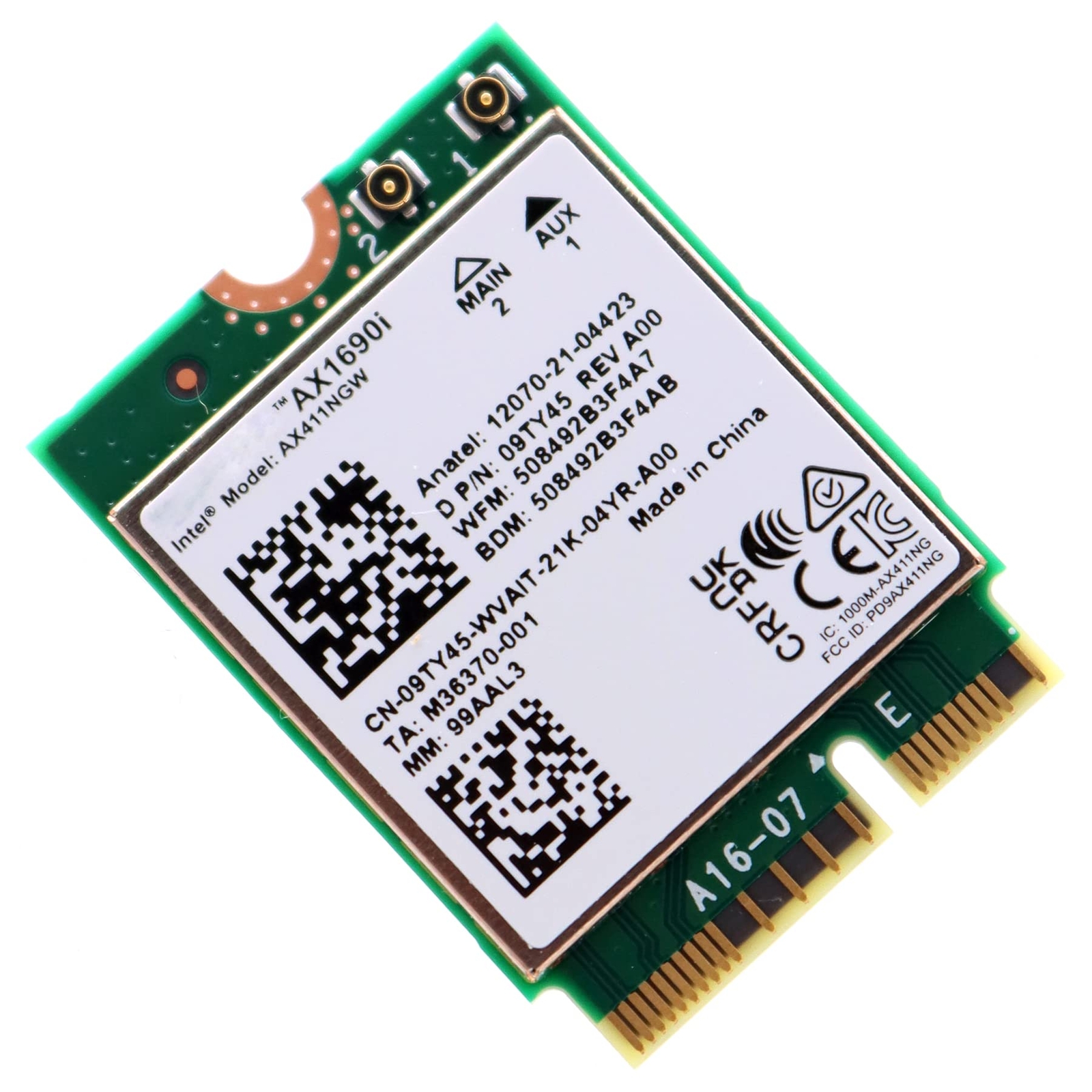For intel WiFi 6E Killer AX1690i Double Connect CNVio2 Tri Band card AX411ngw