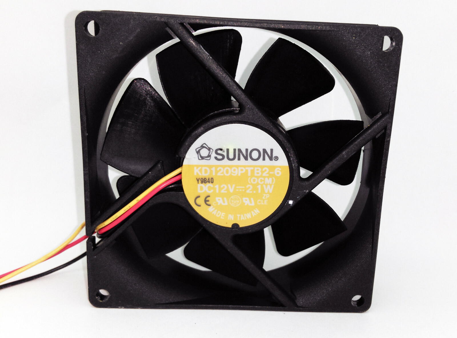 SUNON 90mm x 25mm Dual-Ball Bearing 12V DC 3pin PC Cooler, 9cm Case Cooling Fan