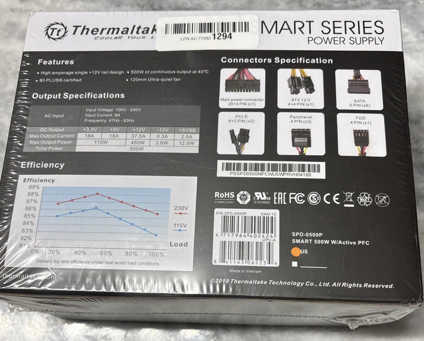 Thermaltake Smart 80 Plus 500w Power Supply