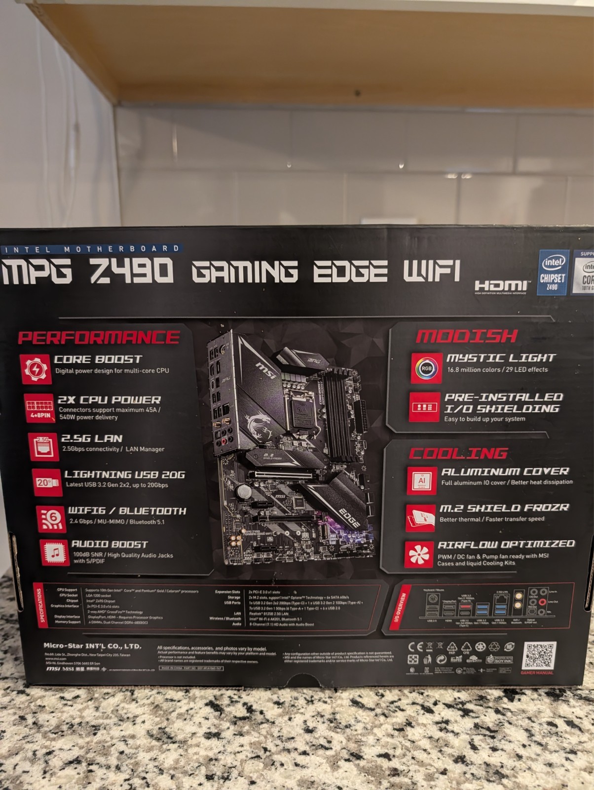 MSI MPG Z490 Gaming Edge WiFi + Intel i7-10700K Bundle – LGA1200 – Original Box