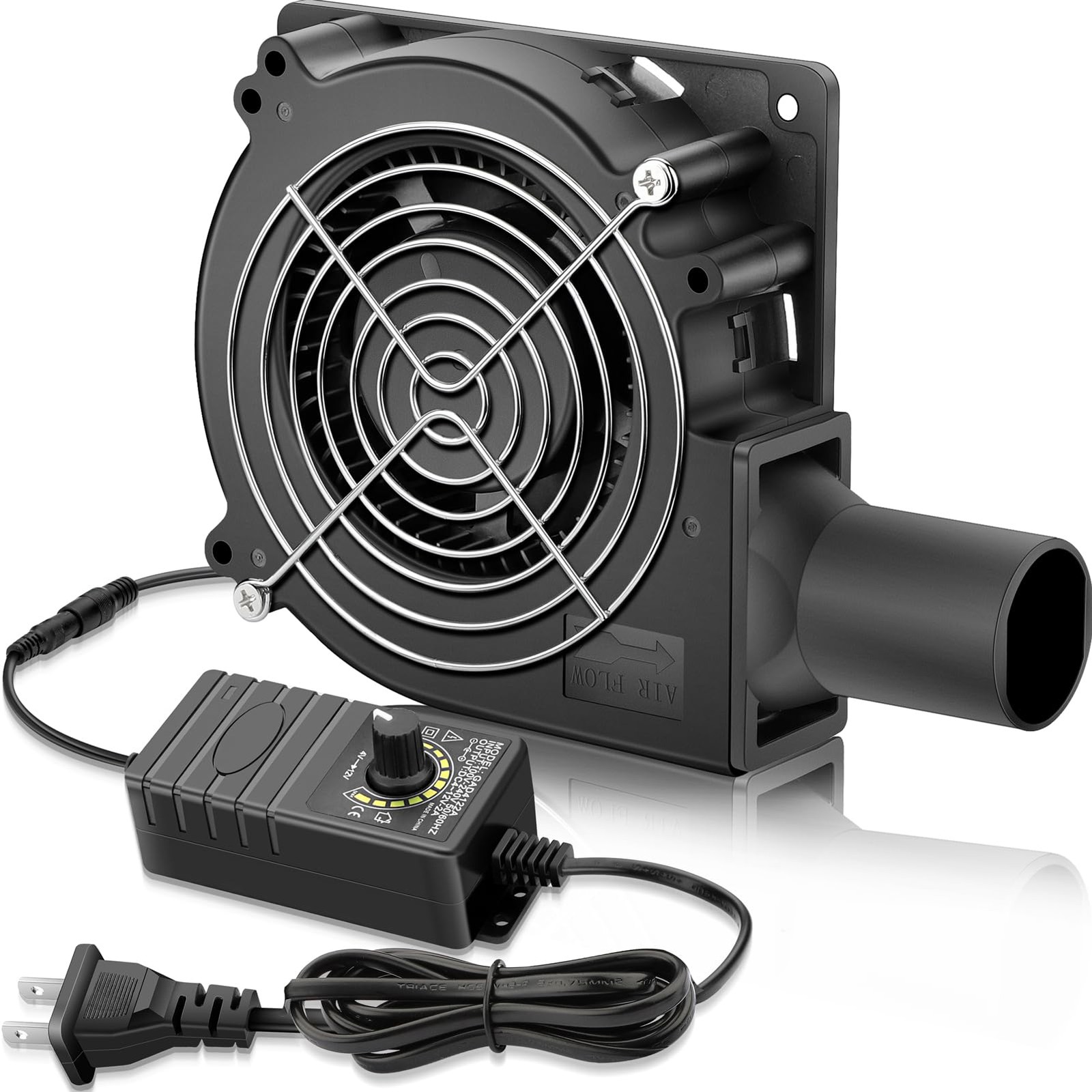 120mm x 32mm Blower Fan 12V with 110V 120V AC Powered Variable Speed Controll…