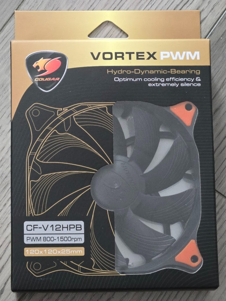 Cougar Vortex PWM #CF-V12HPB PWM800-1500rpm 120x120x25mm Cooling Fan