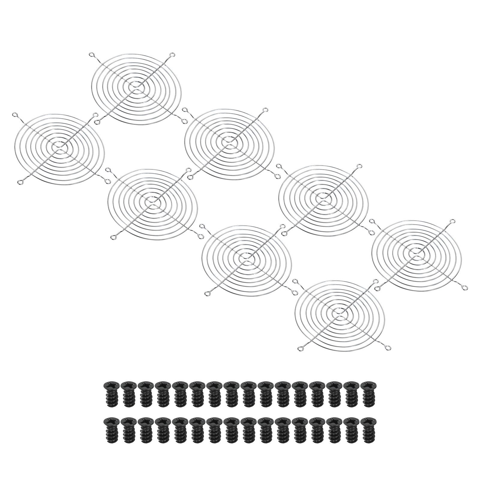 134mm Finger Grill Fan, 8pcs Metal Grill Protection Protection, Silver