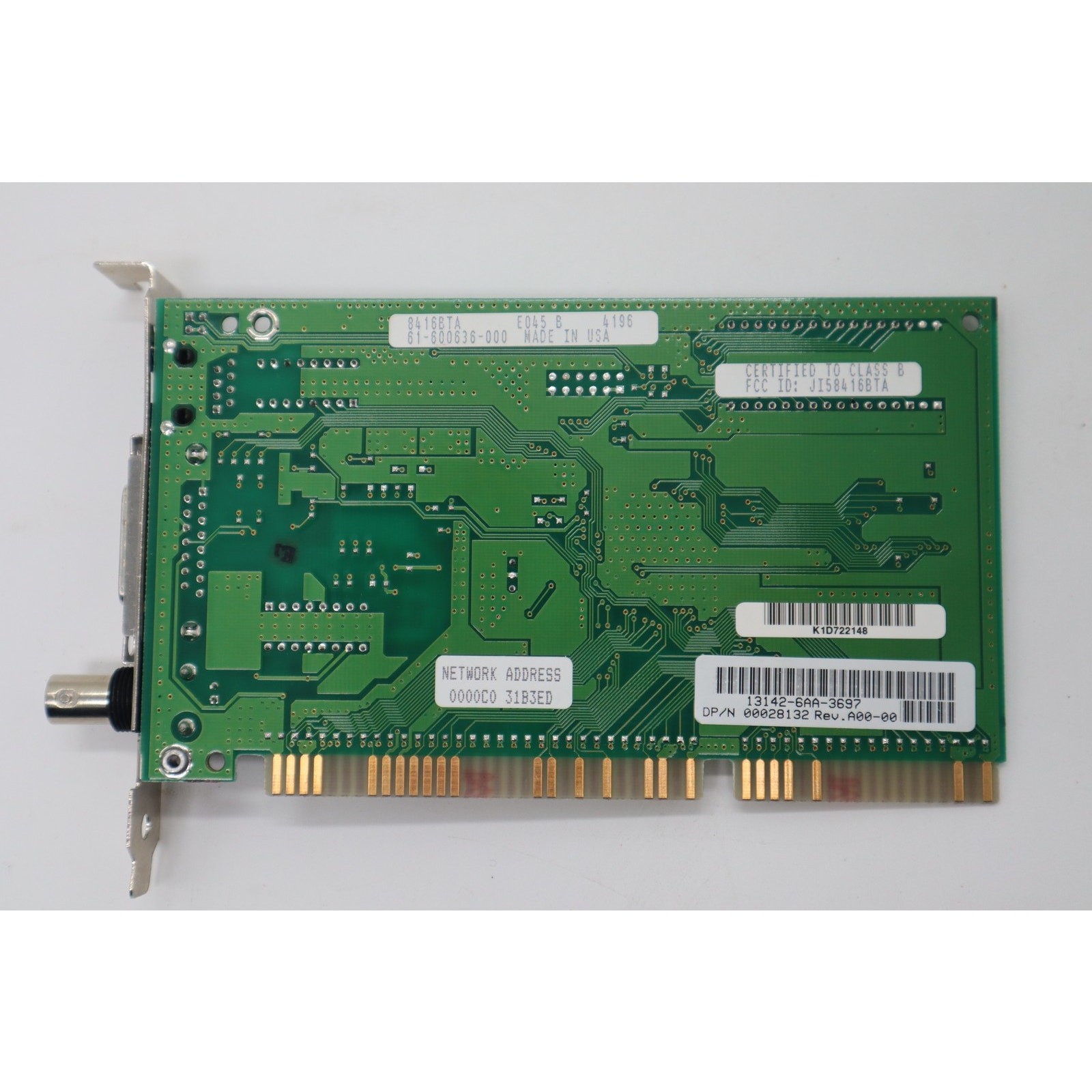 SMC EtherEZ 83C795QF ISA Network Card BNC AUI RJ-45 Combo 10 Mbps Ethernet NIC